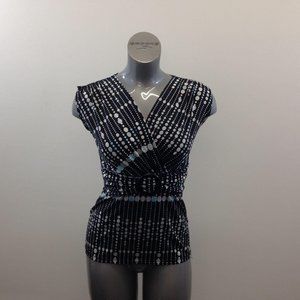 Daniel Laurent Women's V Neck Polka Dot Top Size M